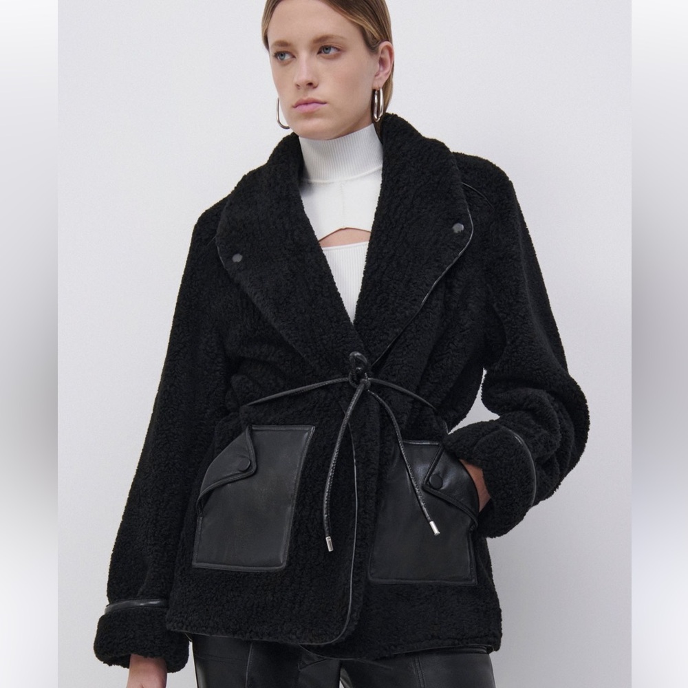 Jonathan Simkhai Black Teddy Jacket